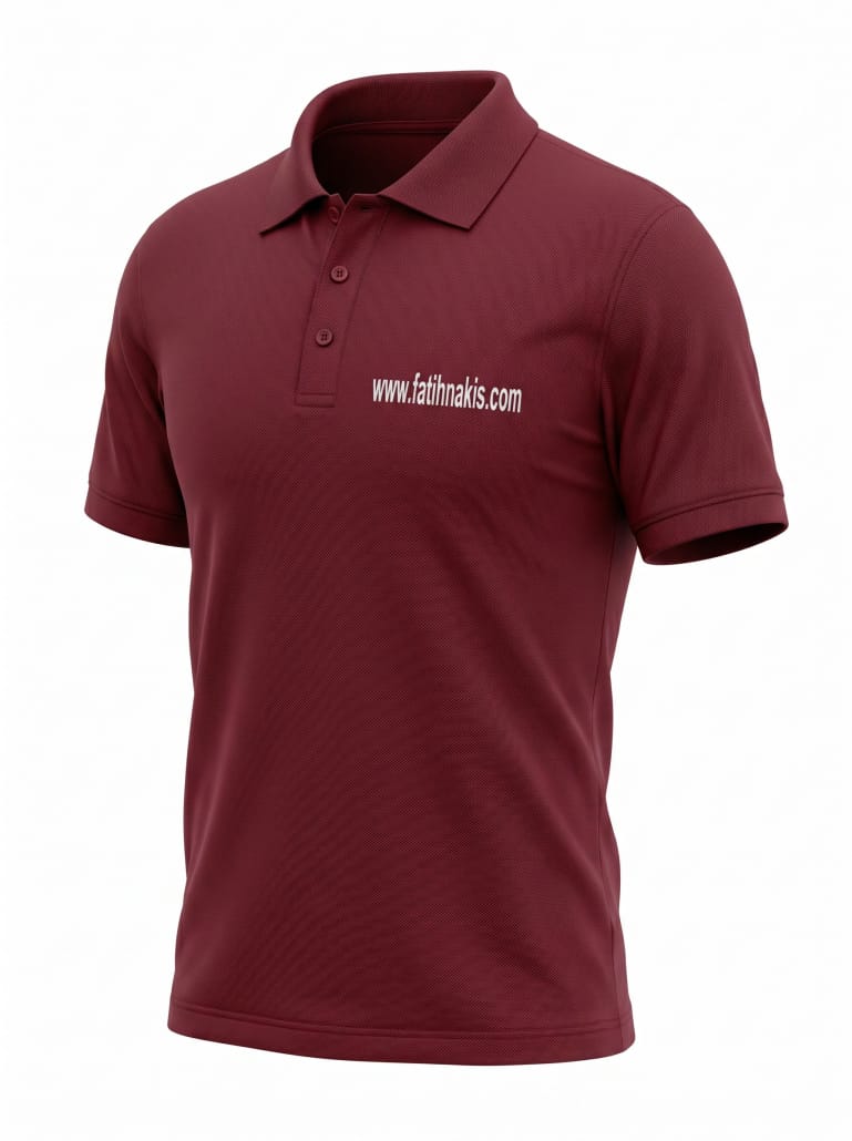 Firma Logolu Polo Yaka Bordo Tshirt üretimi