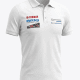 White polo shirt with sponsor logos (YAMAHA, BRIG inflatable boats, FlyBoard) on the chest area.