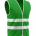 High-visibility green safety vest with white reflective trims and front zipper, shown on a white background.
