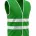 High-visibility green safety vest with white reflective trims and front zipper, shown on a white background.