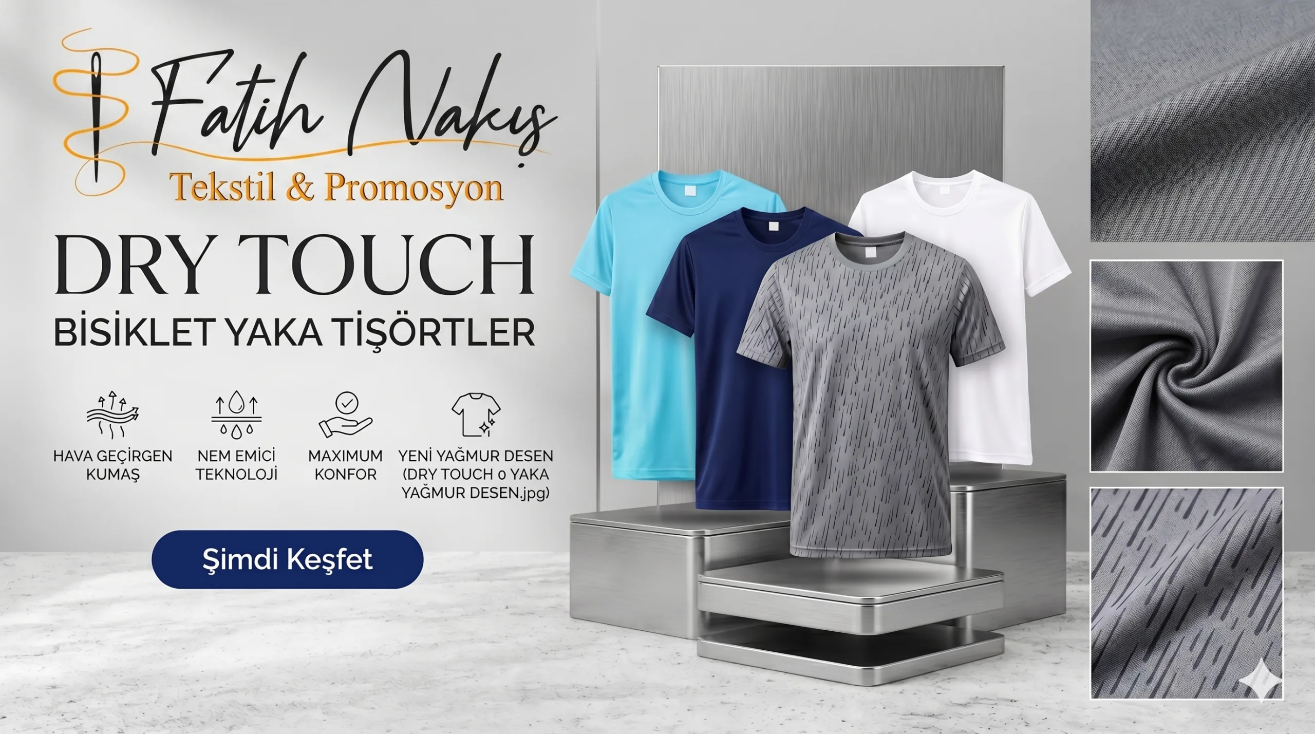 Logo nakış ve baskı seçeneği ile dry touch iş tişörtü