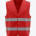 Red high-visibility safety vest with two horizontal reflective bands across the midsection, front view.