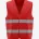 Red high-visibility safety vest with two horizontal reflective bands across the midsection, front view.