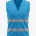 Blue high-visibility safety vest with two horizontal reflective bands around the waist, front view on a plain background